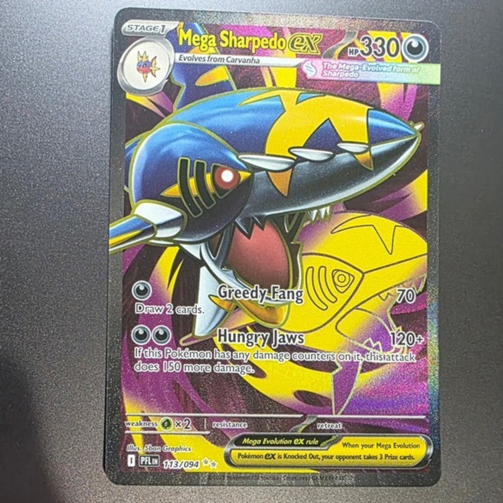 Mega Sharpedo EX 113/094 PFL Ultra Rare Full Art Holo Pokemon Card NM